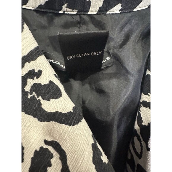 Marina Luna Womens Black And White Animal Print JacketSize S Trendy Casual - Picture 10 of 11